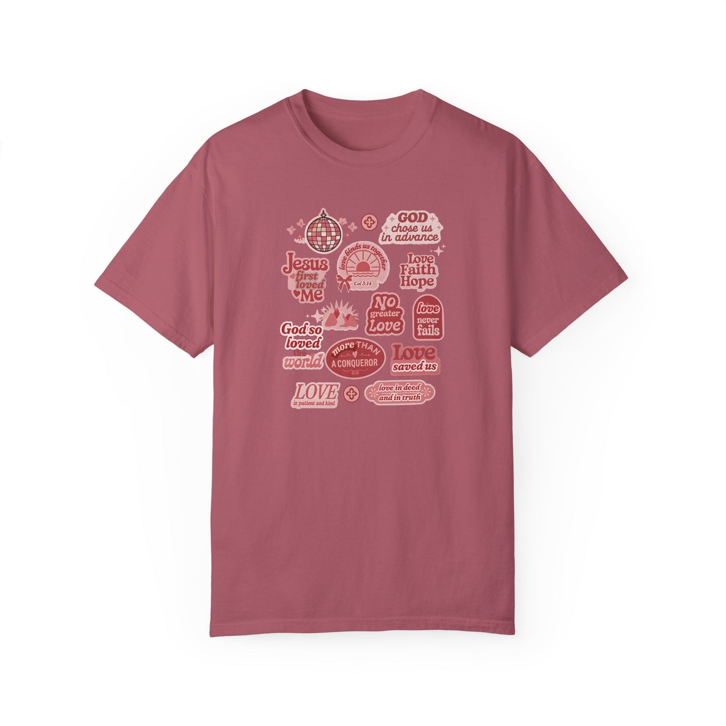 Christian Valentine's Stickers T-shirt, Comfort Colors Shirt