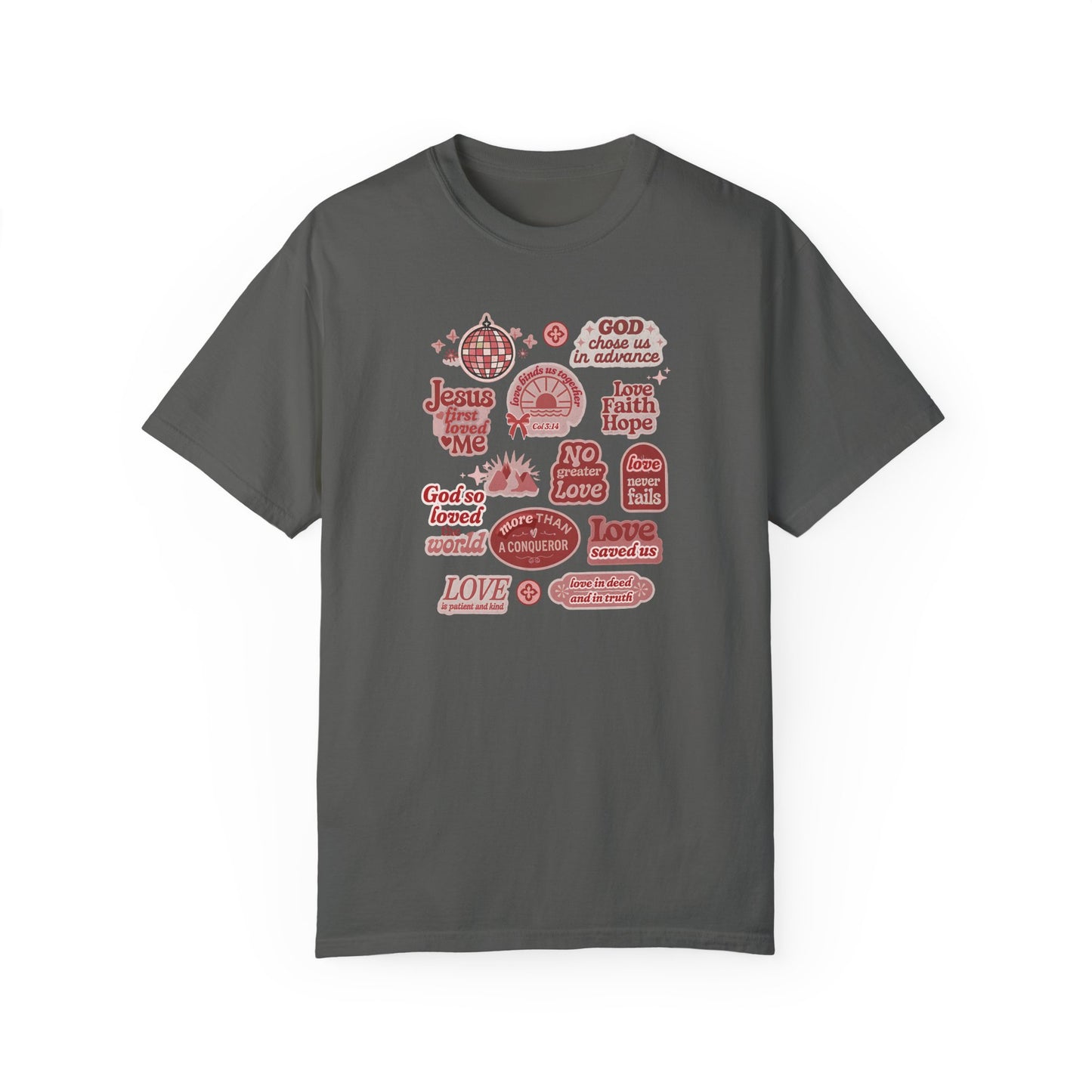 Christian Valentine's Stickers T-shirt, Comfort Colors Shirt