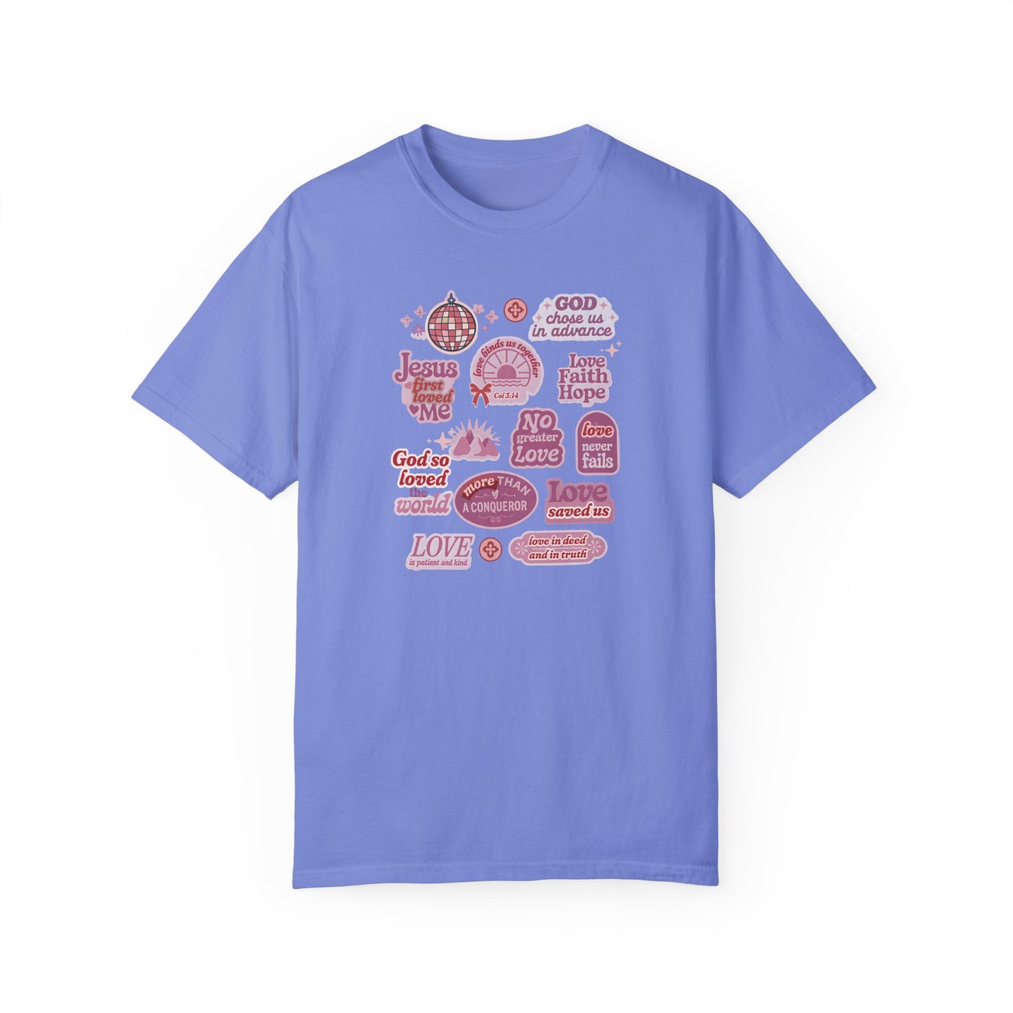 Christian Valentine's Stickers T-shirt, Comfort Colors Shirt
