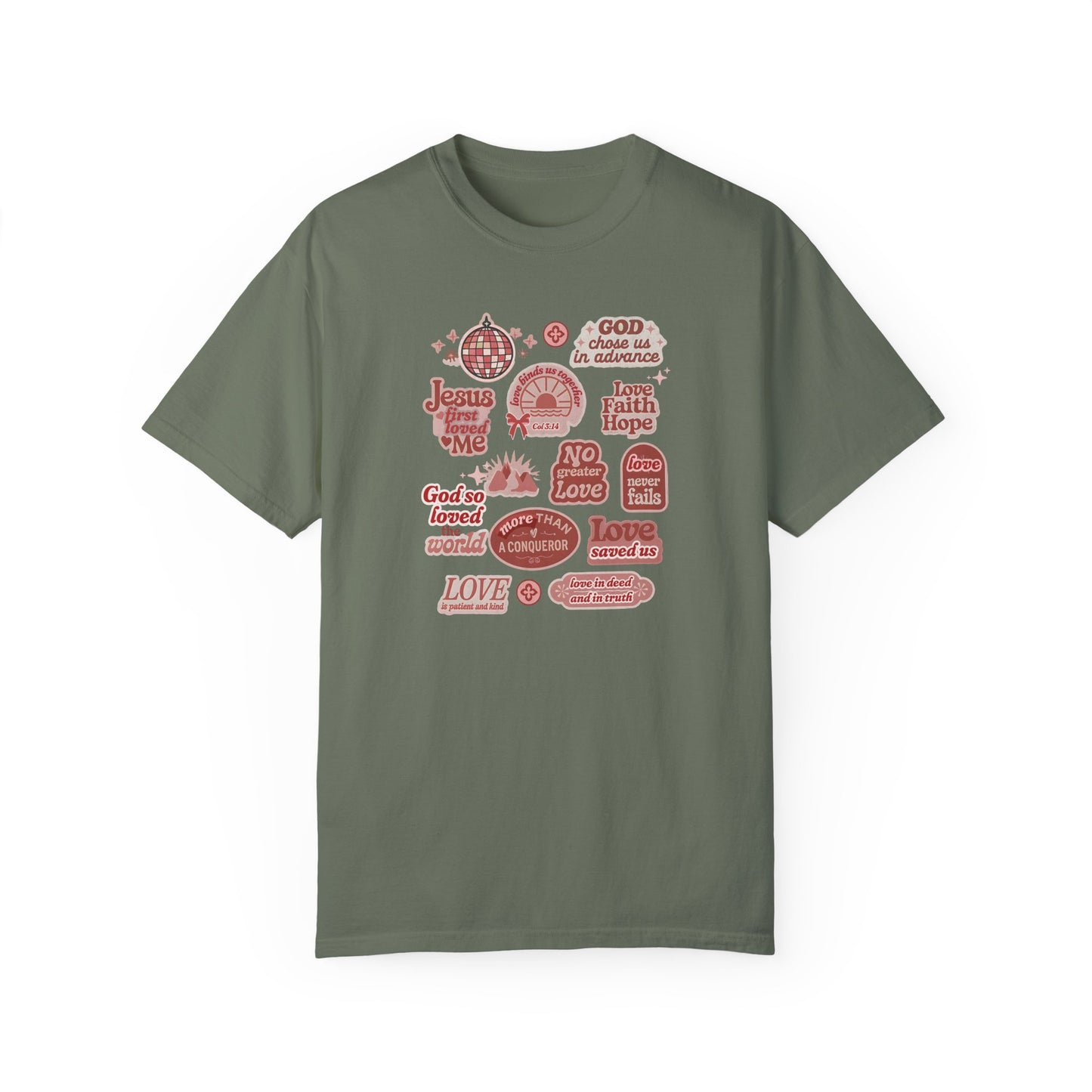 Christian Valentine's Stickers T-shirt, Comfort Colors Shirt
