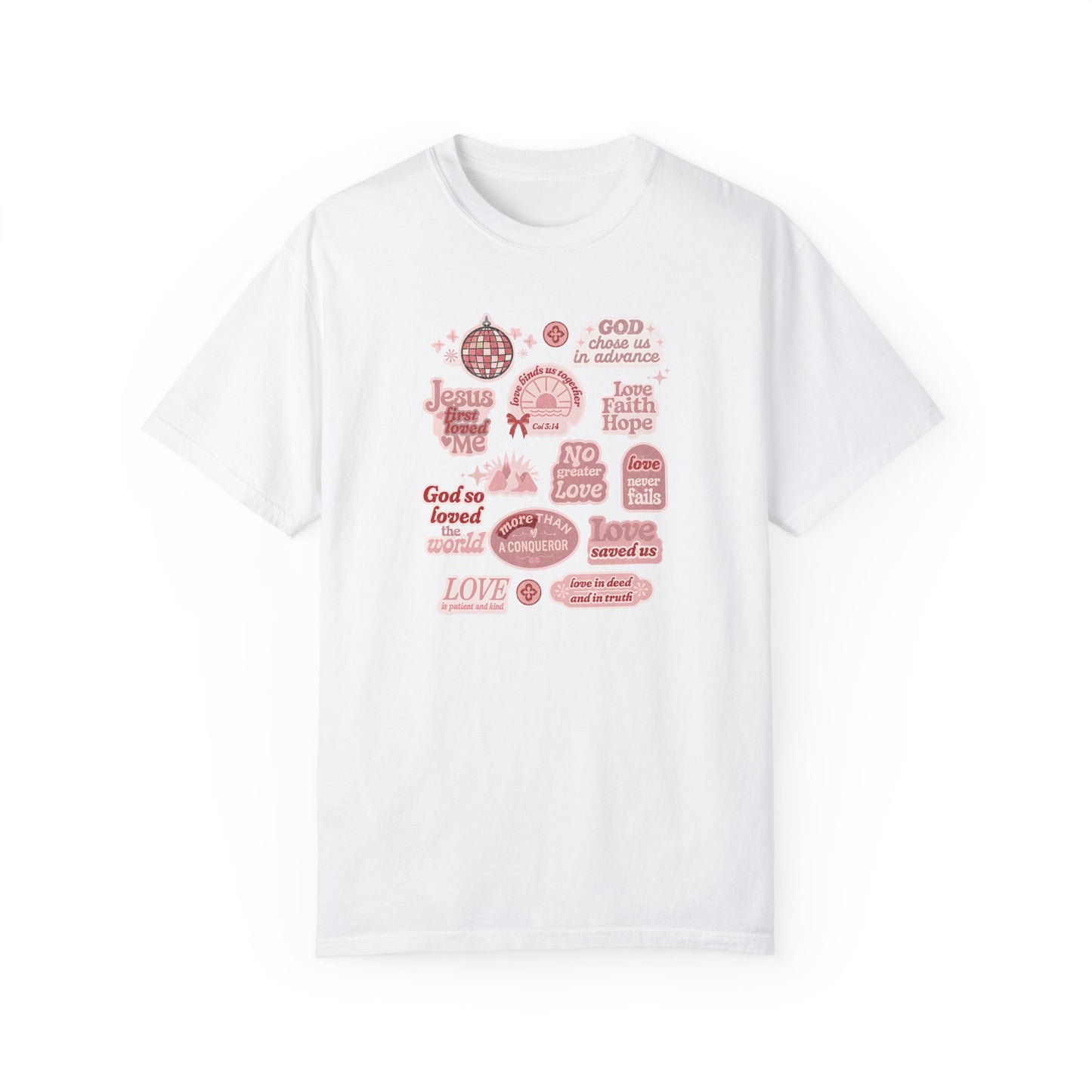 Christian Valentine's Stickers T-shirt, Comfort Colors Shirt