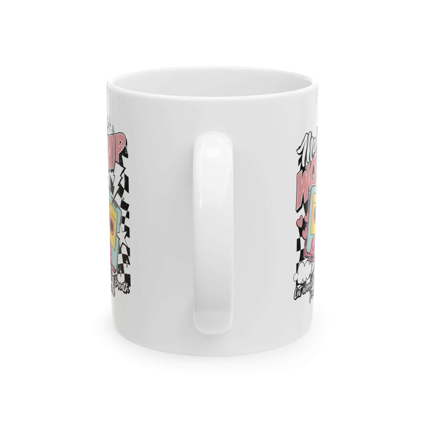 Christian Coffee Mug, Vintage Cassette Tape Design, 11oz and 15oz, Religious Tea Cup, Inspirational Drinkware