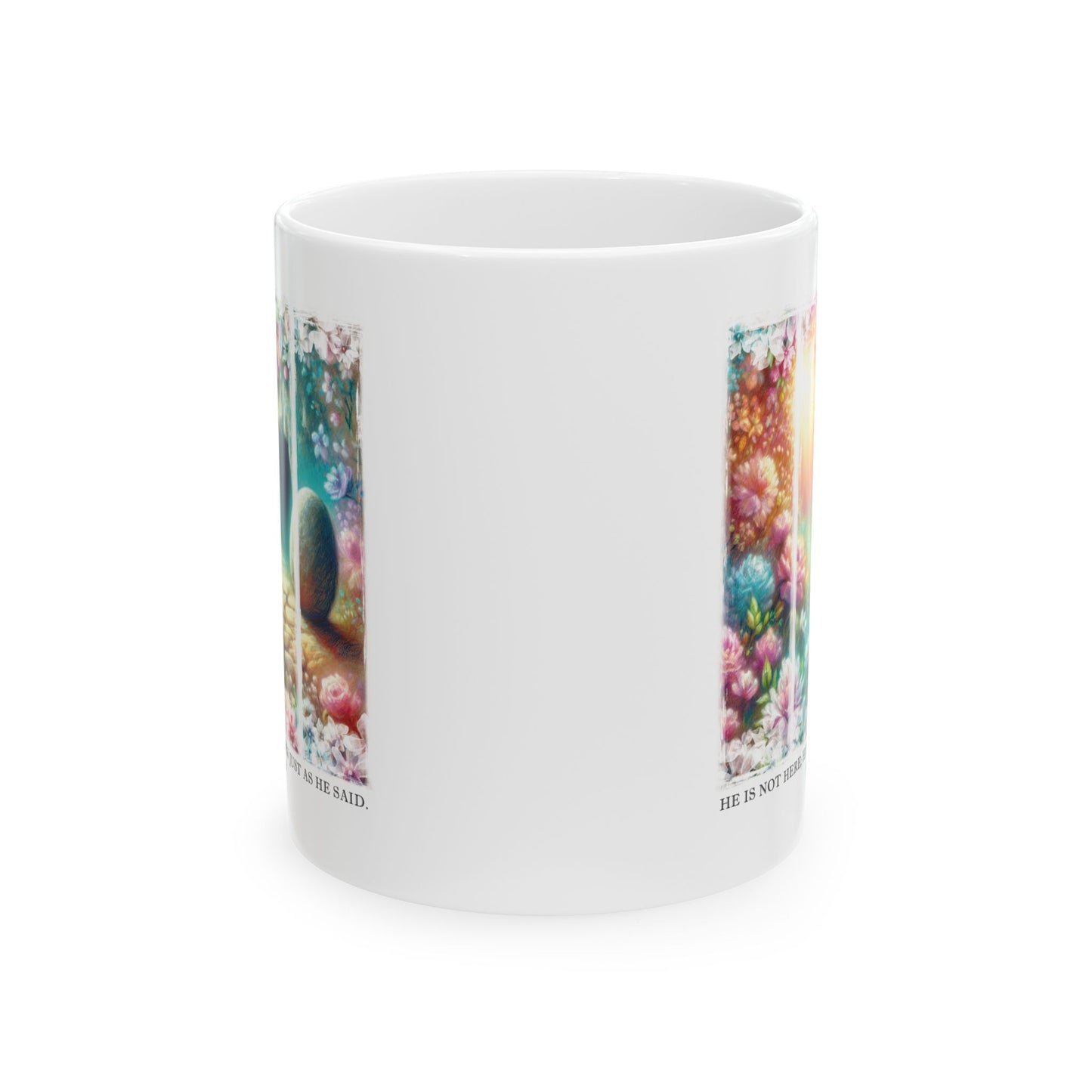He Is Risen Christian Scripture Ceramic Mug, Religious Coffee Cup, Easter Gift, 11oz 15oz Tea Mug, Christian Quote, Inspirational Drinkware