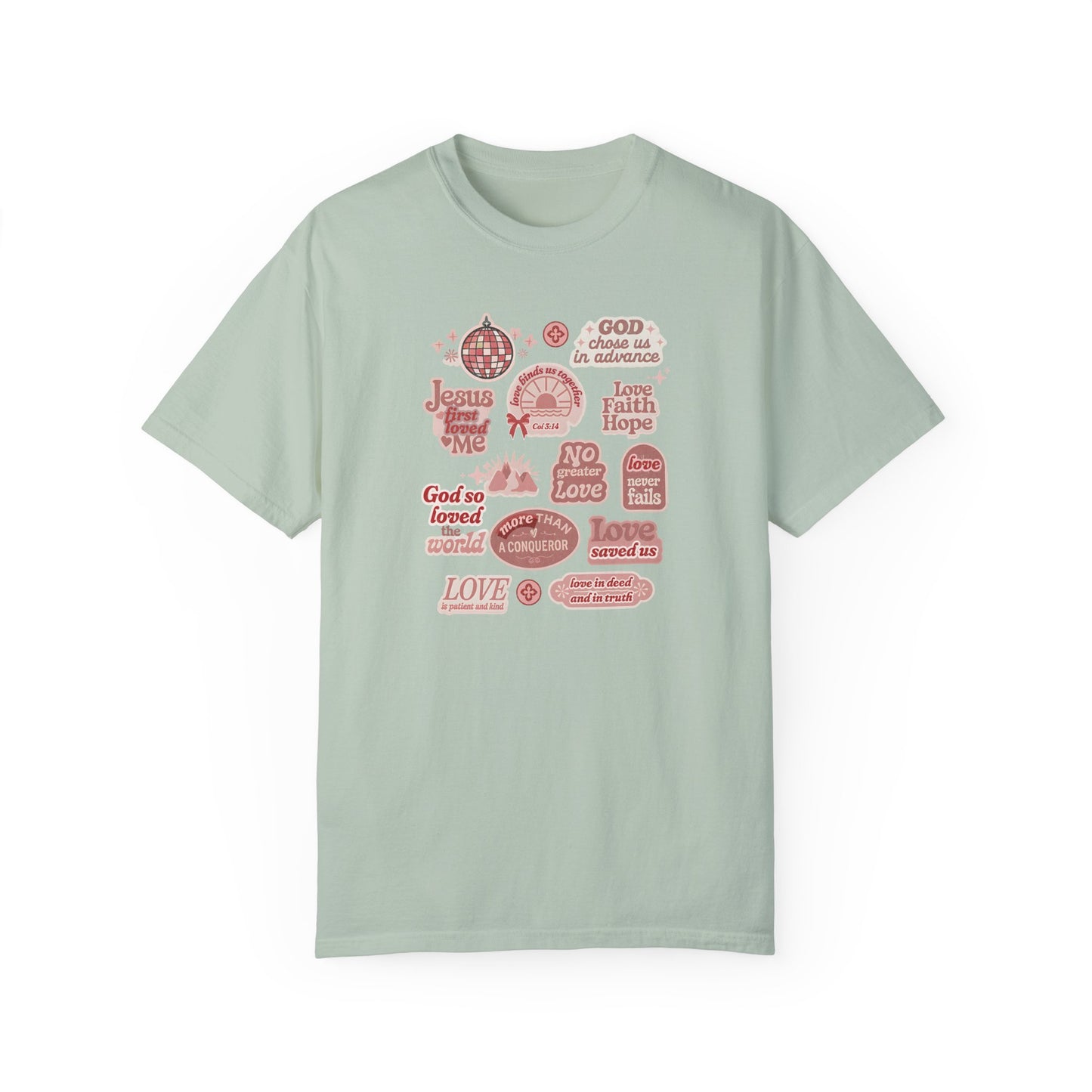 Christian Valentine's Stickers T-shirt, Comfort Colors Shirt