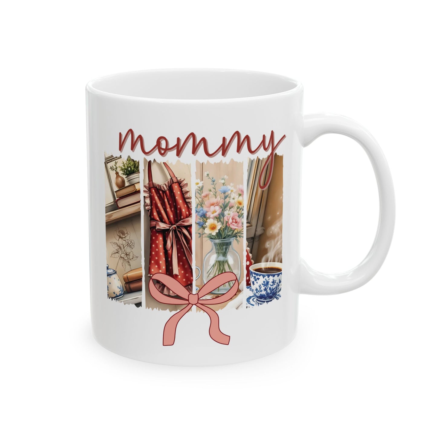 Ceramic Mug, Mommy Brushstroke Design Coffee Mug, Gift for Mom, Mother's Day Mug, Motherhood Mug, Coffee Lover Gift, Custom Mom Mug,
