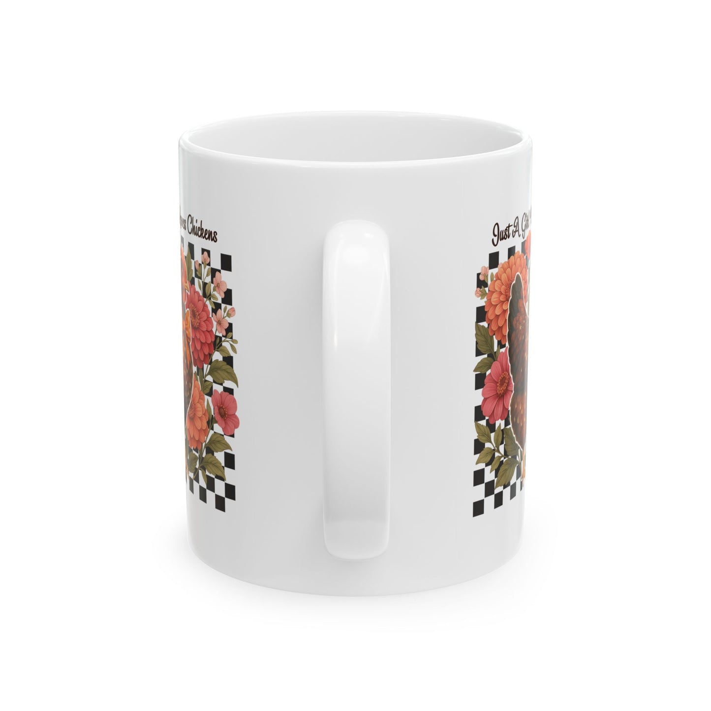Chicken Lover Ceramic Mug, Just A Girl Who Loves Chickens Coffee Cup, Farmhouse Kitchen Decor, Funny Hen Tea Cup Gift, Animal Lover Coffee