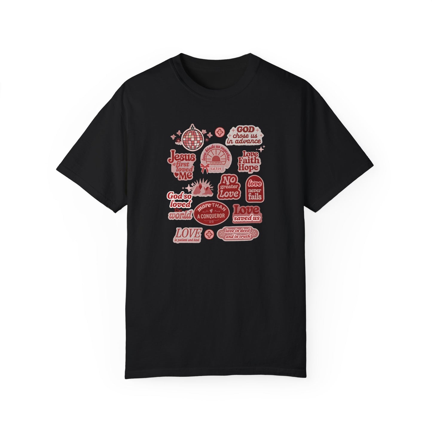Christian Valentine's Stickers T-shirt, Comfort Colors Shirt