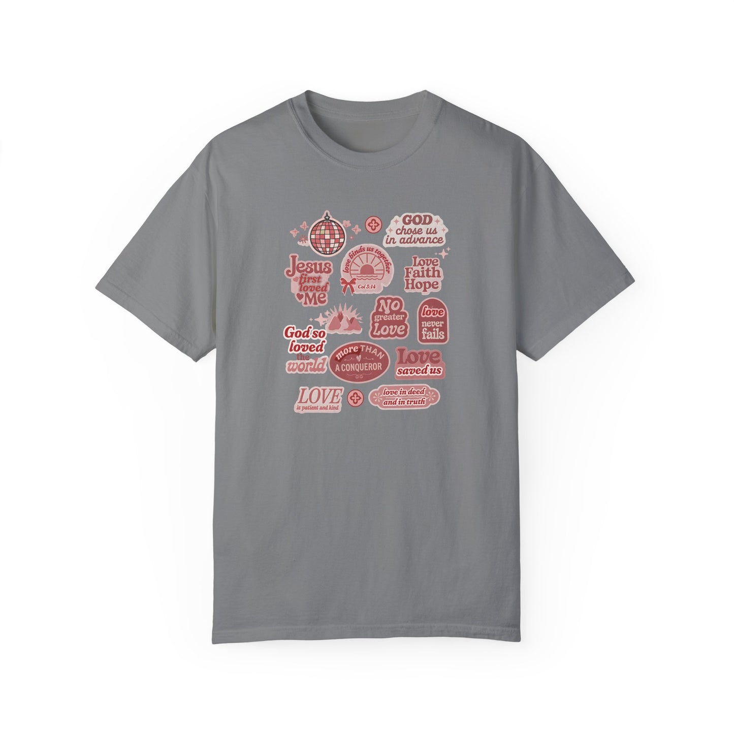 Christian Valentine's Stickers T-shirt, Comfort Colors Shirt