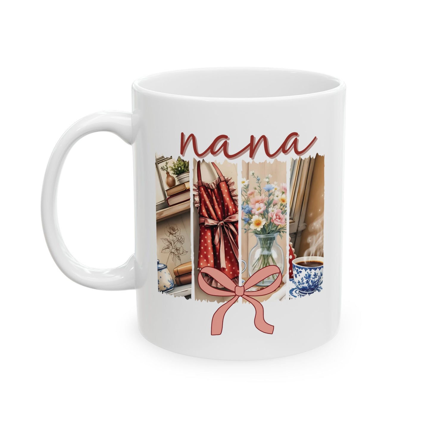 Ceramic Mug, Nana Brushstroke Design Coffee Cup - Grandmother Gift, Mother's Day, Birthday Present, Tea Mug, Unique Kitchen Decor