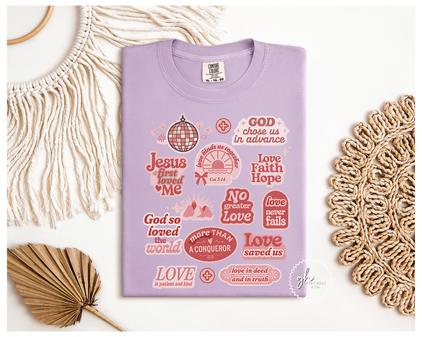 Christian Valentine's Stickers T-shirt, Comfort Colors Shirt