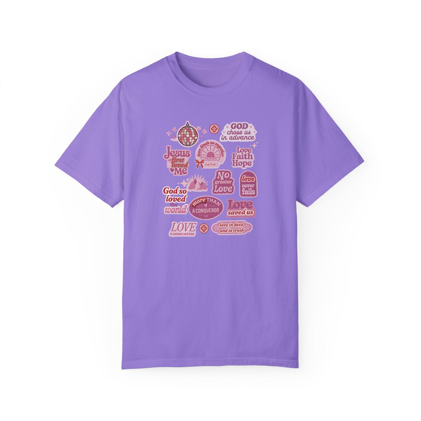 Christian Valentine's Stickers T-shirt, Comfort Colors Shirt