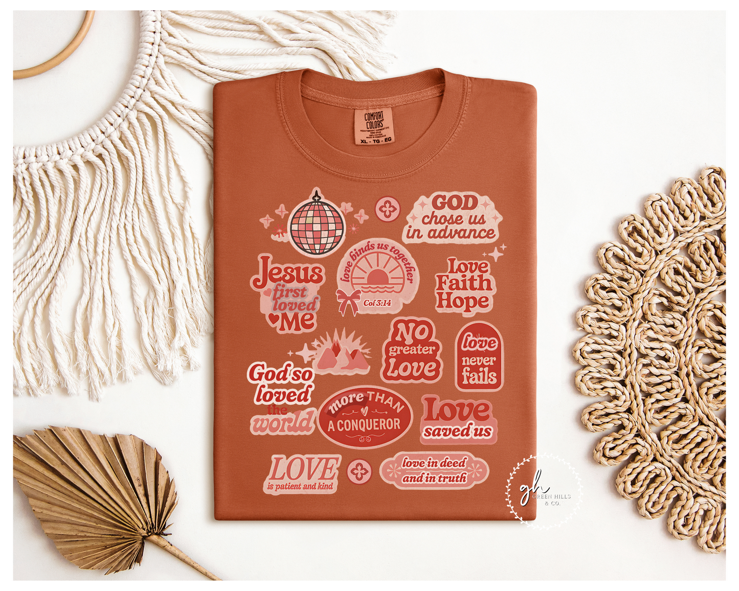 Christian Valentine's Stickers T-shirt, Comfort Colors Shirt