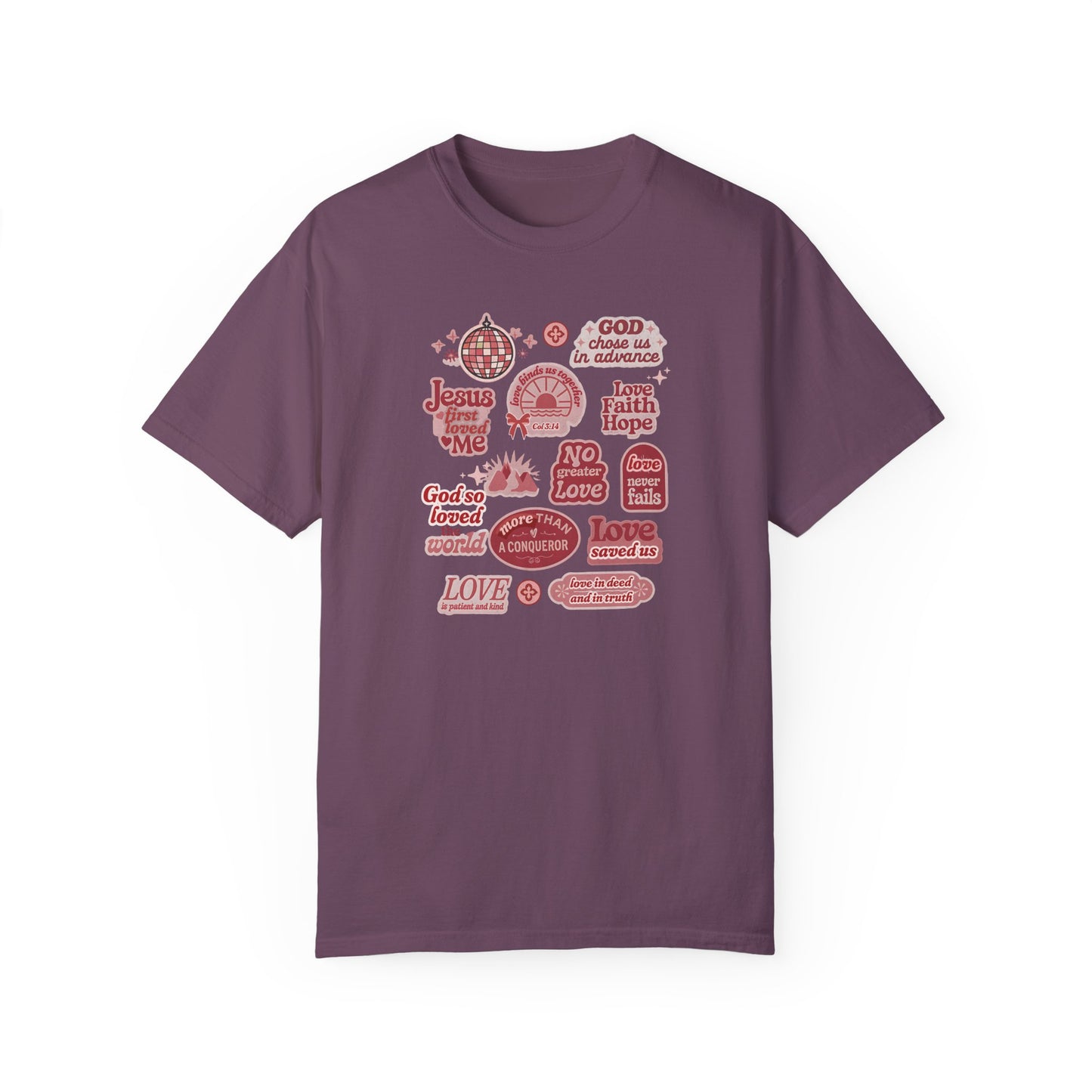 Christian Valentine's Stickers T-shirt, Comfort Colors Shirt