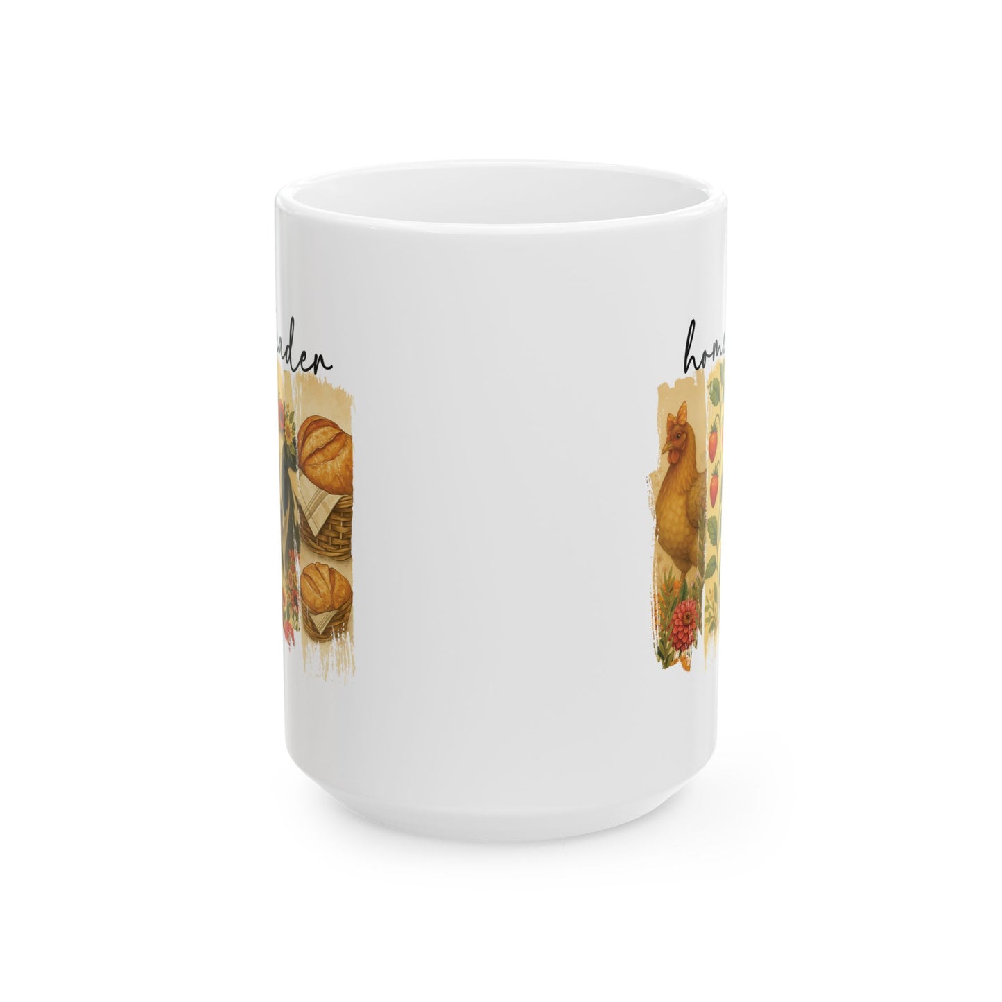 Homesteader Ceramic Mug, Brush Stroke Design - Farmhouse Coffee Cup, Country Kitchen Drinkware, Rustic Tea Mug, Handmade Farmer's Cup,