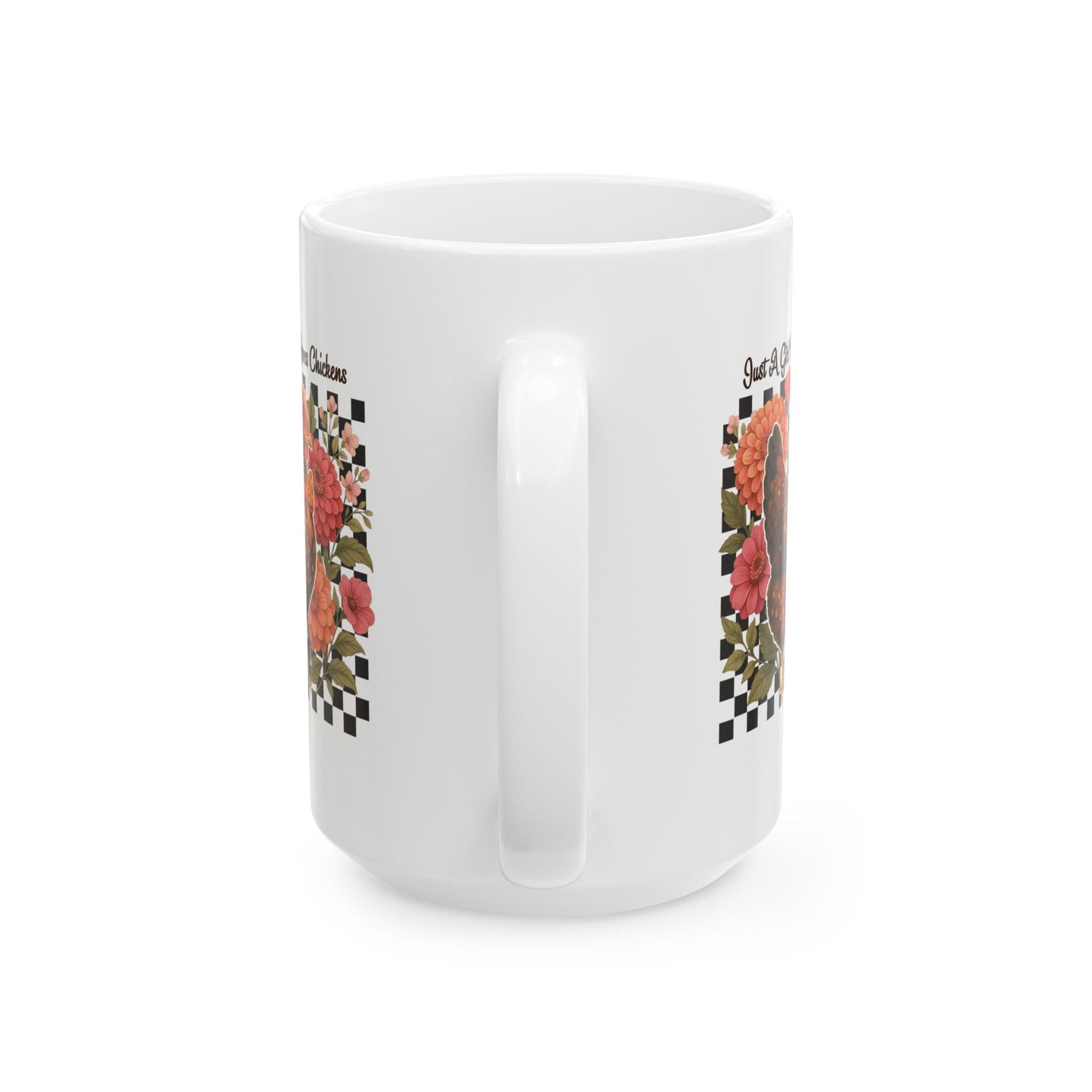 Chicken Lover Ceramic Mug, Just A Girl Who Loves Chickens Coffee Cup, Farmhouse Kitchen Decor, Funny Hen Tea Cup Gift, Animal Lover Coffee